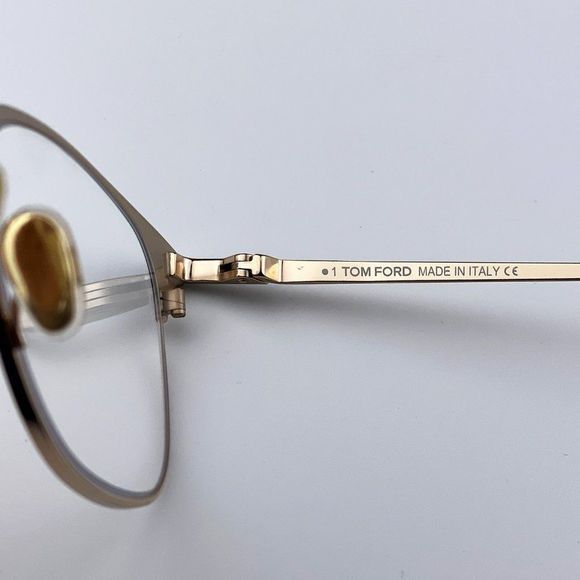 Tom Ford FT5750-B 001 Eyeglasses Black Gold Blue Block Square Unisex - Picture 6 of 12